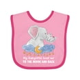 thumbnail image 1 of Inktastic My Babysitter Loves Me to the Moon and Back Elephant Family Boys or Girls Baby Bib, 1 of 4