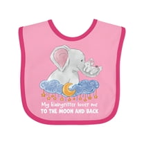 Inktastic My Babysitter Loves Me to the Moon and Back Elephant Family Boys or Girls Baby Bib