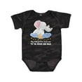 thumbnail image 1 of Inktastic My Babysitter Loves Me to the Moon and Back Elephant Family Boys or Girls Baby Bodysuit, 1 of 5