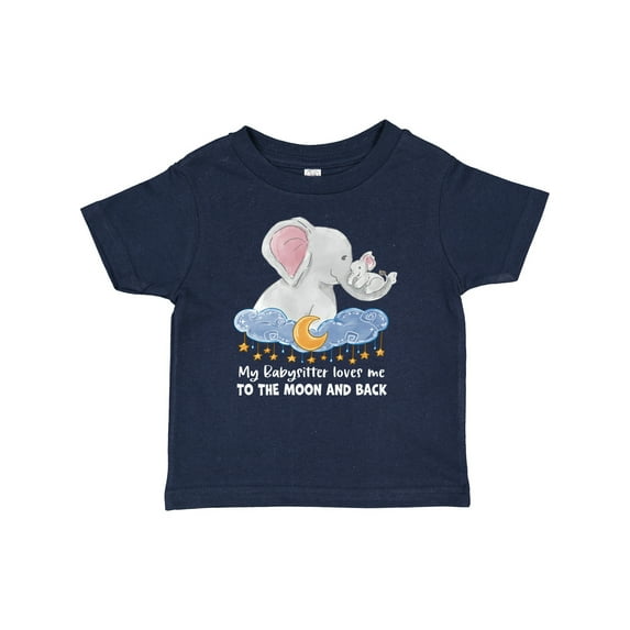Inktastic My Babysitter Loves Me to the Moon and Back Elephant Family Boys or Girls Baby T-Shirt