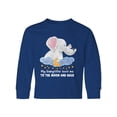 thumbnail image 1 of Inktastic My Babysitter Loves me to the Moon and Back Elephant Family Long Sleeve Youth T-Shirt, 1 of 5