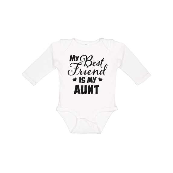 Inktastic My Best Friend is My Aunt with Hearts Boys or Girls Long Sleeve Baby Bodysuit