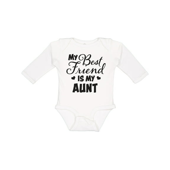 Inktastic My Best Friend is My Aunt with Hearts Boys or Girls Long Sleeve Baby Bodysuit