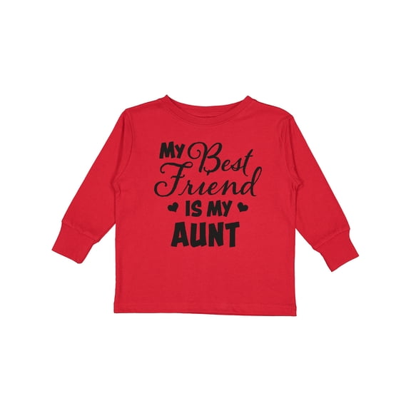 Inktastic My Best Friend is My Aunt with Hearts Boys or Girls Long Sleeve Toddler T-Shirt