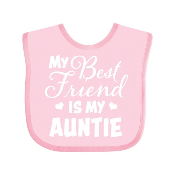 Inktastic My Best Friend is My Auntie with Hearts Boys or Girls Baby Bib