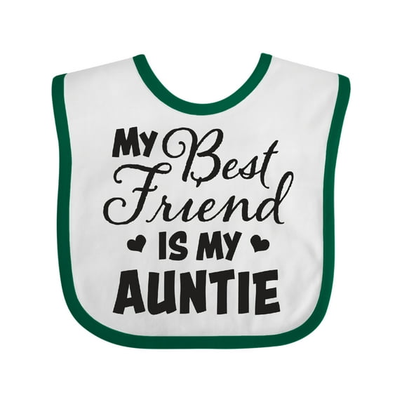 Inktastic My Best Friend is My Auntie with Hearts Boys or Girls Baby Bib