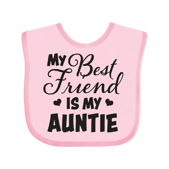 Inktastic My Best Friend is My Auntie with Hearts Boys or Girls Baby Bib