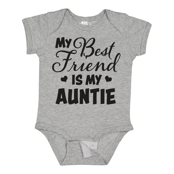 Inktastic My Best Friend is My Auntie with Hearts Boys or Girls Baby Bodysuit