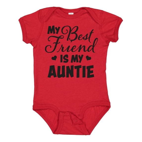 Inktastic My Best Friend is My Auntie with Hearts Boys or Girls Baby Bodysuit