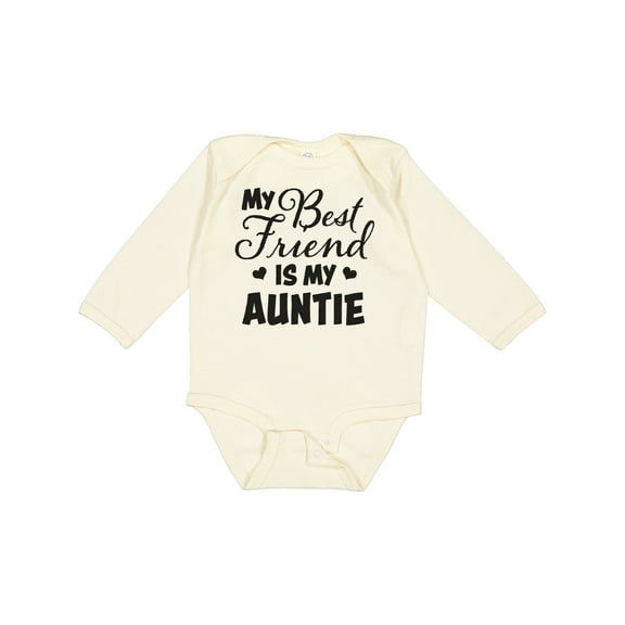 Inktastic My Best Friend is My Auntie with Hearts Boys or Girls Long Sleeve Baby Bodysuit