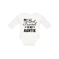 thumbnail image 1 of Inktastic My Best Friend is My Auntie with Hearts Boys or Girls Long Sleeve Baby Bodysuit, 1 of 5