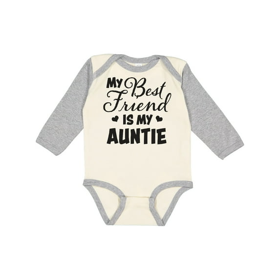 Inktastic My Best Friend is My Auntie with Hearts Boys or Girls Long Sleeve Baby Bodysuit