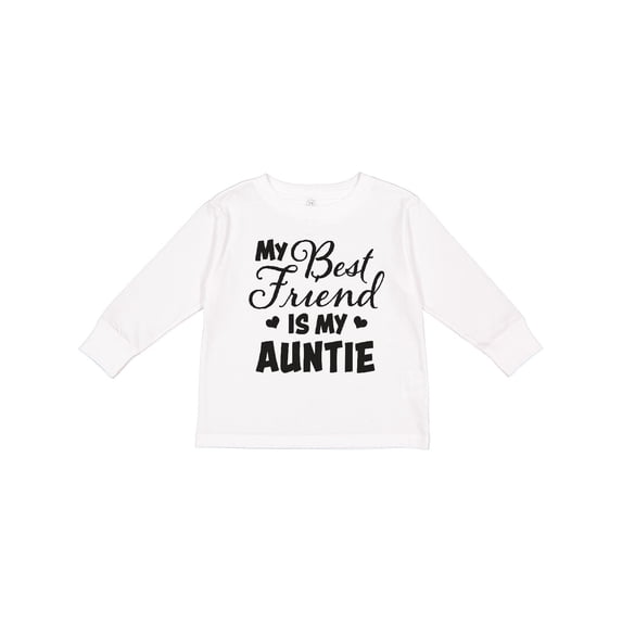 Inktastic My Best Friend is My Auntie with Hearts Boys or Girls Long Sleeve Toddler T-Shirt