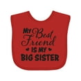thumbnail image 1 of Inktastic My Best Friend is My Big Sister with Hearts Boys or Girls Baby Bib, 1 of 4