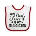 thumbnail image 1 of Inktastic My Best Friend is My Big Sister with Hearts Boys or Girls Baby Bib, 1 of 4