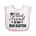 thumbnail image 1 of Inktastic My Best Friend is My Big Sister with Hearts Boys or Girls Baby Bib, 1 of 4