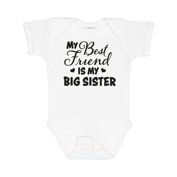 Inktastic My Best Friend is My Big Sister with Hearts Boys or Girls Baby Bodysuit