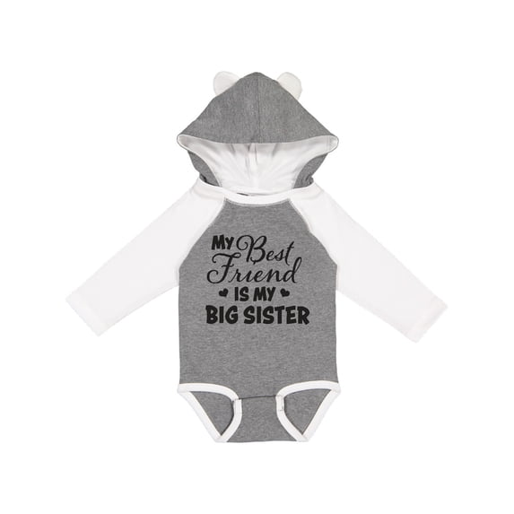 Inktastic My Best Friend is My Big Sister with Hearts Boys or Girls Long Sleeve Baby Bodysuit
