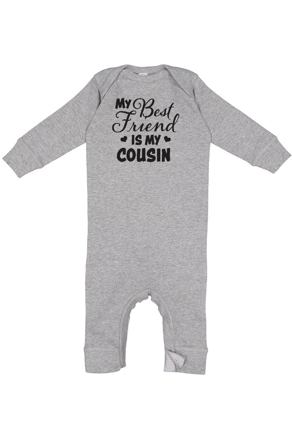 My Best Friend is My Cousin with Hearts Baby Romper Coveralls