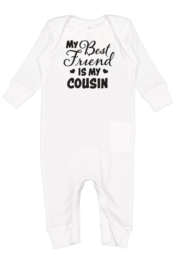 My Best Friend is My Cousin with Hearts Baby Romper Coveralls