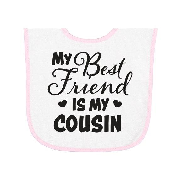 Inktastic My Best Friend is My Cousin with Hearts Baby Terry Cloth Bib