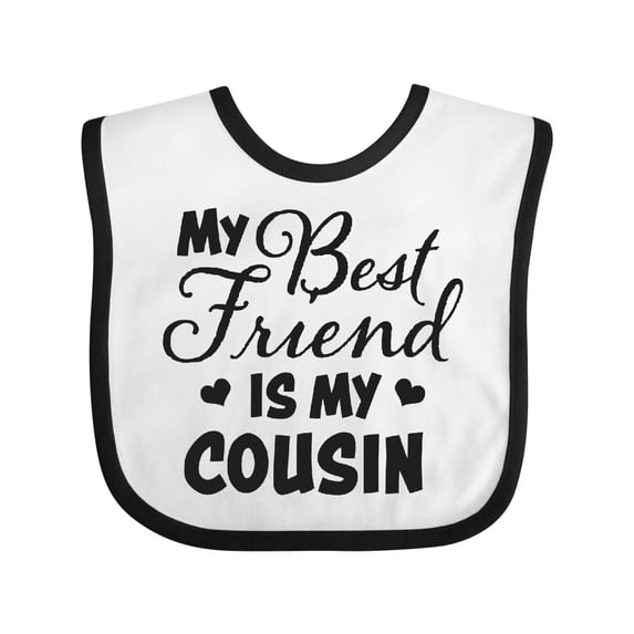 Inktastic My Best Friend is My Cousin with Hearts Boys or Girls Baby Bib