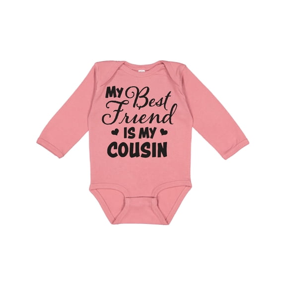Inktastic My Best Friend is My Cousin with Hearts Boys or Girls Long Sleeve Baby Bodysuit