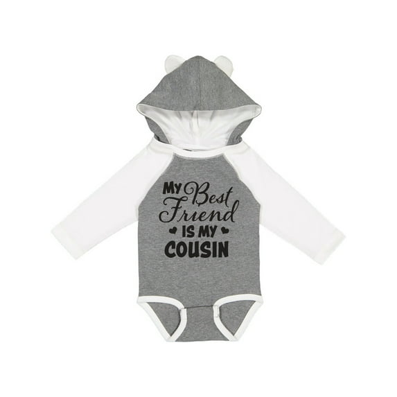 Inktastic My Best Friend is My Cousin with Hearts Boys or Girls Long Sleeve Baby Bodysuit