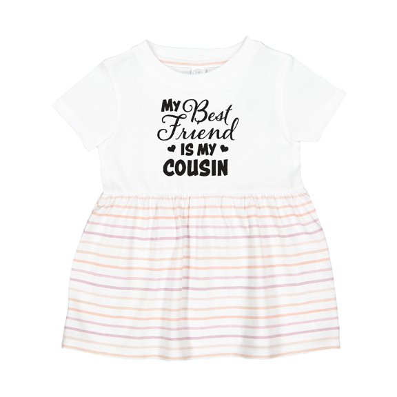 Inktastic My Best Friend is My Cousin with Hearts Girls Baby Dress