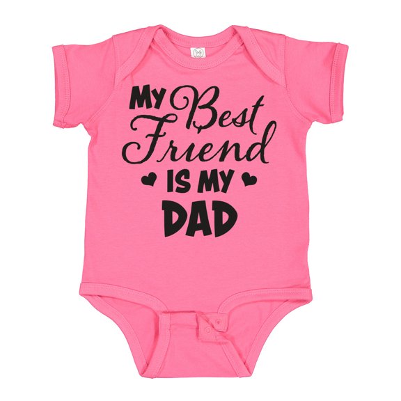 Inktastic My Best Friend is My Dad with Hearts Boys or Girls Baby Bodysuit