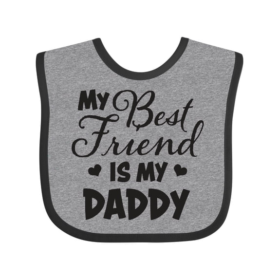 Inktastic My Best Friend is My Daddy with Hearts Boys or Girls Baby Bib