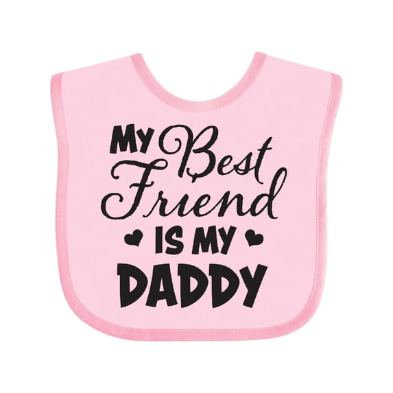 Inktastic My Best Friend is My Daddy with Hearts Boys or Girls Baby Bib