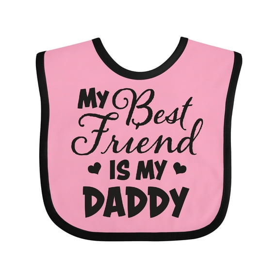 Inktastic My Best Friend is My Daddy with Hearts Boys or Girls Baby Bib