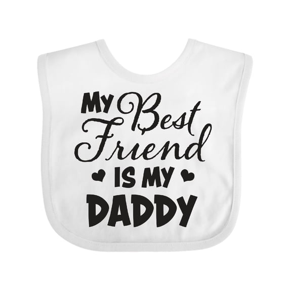Inktastic My Best Friend is My Daddy with Hearts Boys or Girls Baby Bib