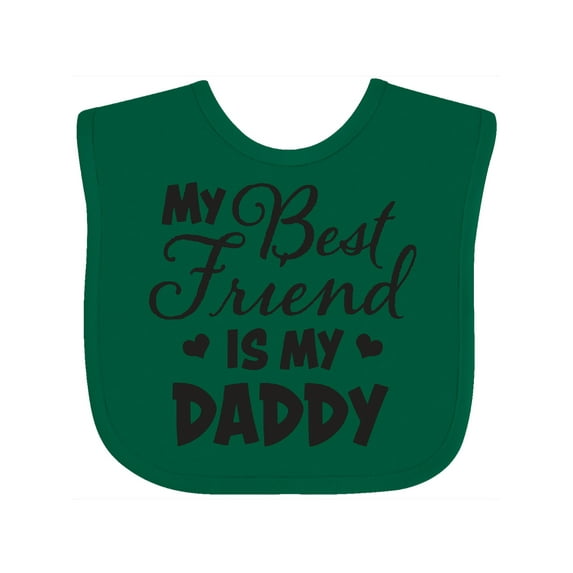 Inktastic My Best Friend is My Daddy with Hearts Boys or Girls Baby Bib