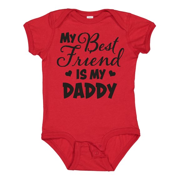 Inktastic My Best Friend is My Daddy with Hearts Boys or Girls Baby Bodysuit
