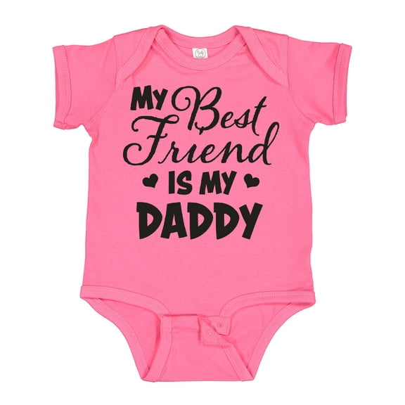 Inktastic My Best Friend is My Daddy with Hearts Boys or Girls Baby Bodysuit