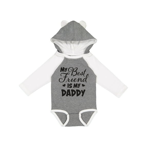 Inktastic My Best Friend is My Daddy with Hearts Boys or Girls Long Sleeve Baby Bodysuit