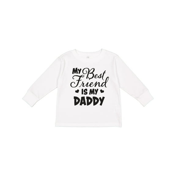 Inktastic My Best Friend is My Daddy with Hearts Boys or Girls Long Sleeve Toddler T-Shirt