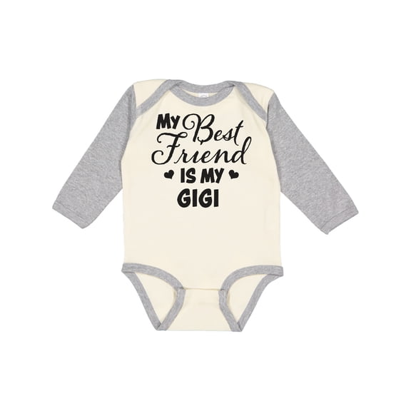 Inktastic My Best Friend is My Gigi with Hearts Boys or Girls Long Sleeve Baby Bodysuit