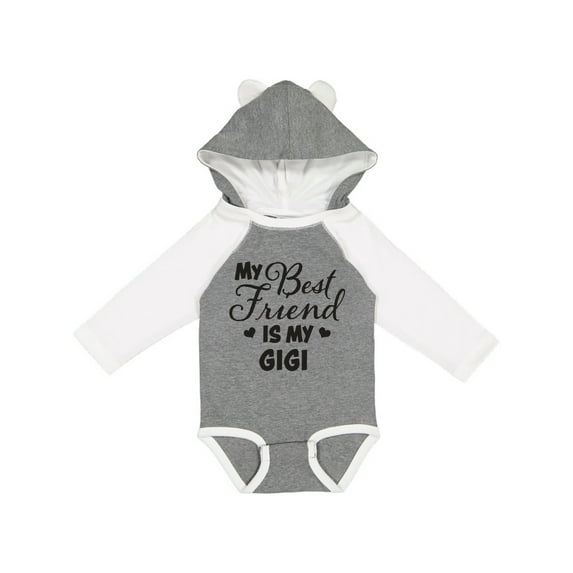 Inktastic My Best Friend is My Gigi with Hearts Boys or Girls Long Sleeve Baby Bodysuit