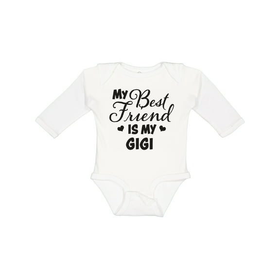Inktastic My Best Friend is My Gigi with Hearts Boys or Girls Long Sleeve Baby Bodysuit