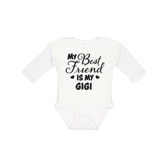 Inktastic My Best Friend is My Gigi with Hearts Boys or Girls Long Sleeve Baby Bodysuit