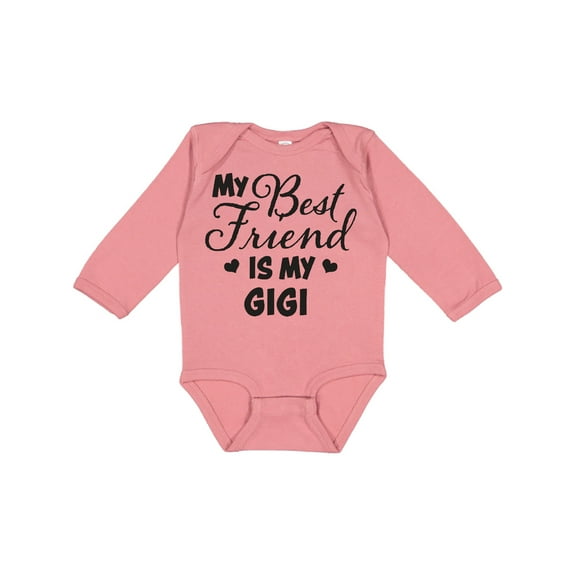Inktastic My Best Friend is My Gigi with Hearts Boys or Girls Long Sleeve Baby Bodysuit