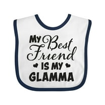 Inktastic My Best Friend is My Glamma with Hearts Boys or Girls Baby Bib