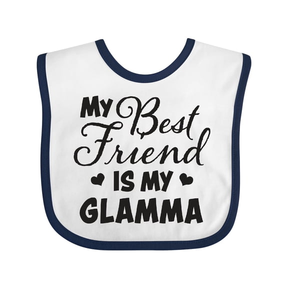 Inktastic My Best Friend is My Glamma with Hearts Boys or Girls Baby Bib