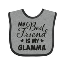 Inktastic My Best Friend is My Glamma with Hearts Boys or Girls Baby Bib