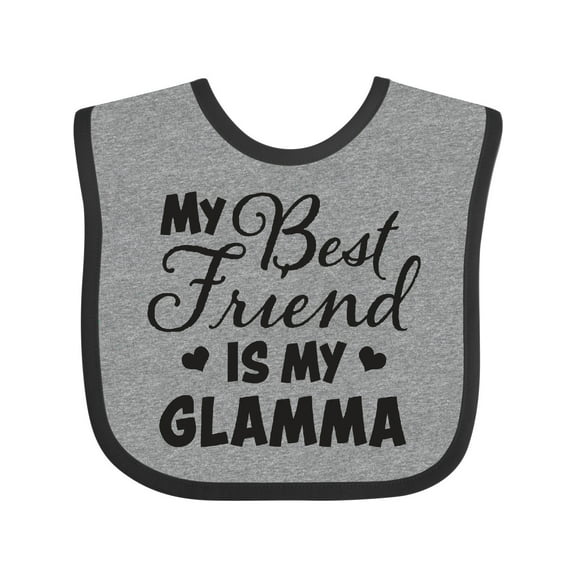 Inktastic My Best Friend is My Glamma with Hearts Boys or Girls Baby Bib