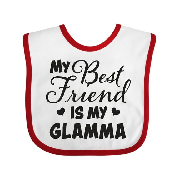 Inktastic My Best Friend is My Glamma with Hearts Boys or Girls Baby Bib