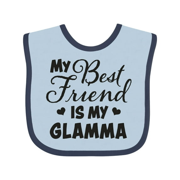 Inktastic My Best Friend is My Glamma with Hearts Boys or Girls Baby Bib